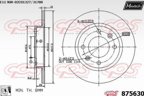 Maxtech 875630.0080 - Гальмівний диск autozip.com.ua