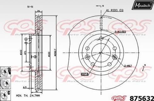 Maxtech 875632.6980 - Гальмівний диск autozip.com.ua