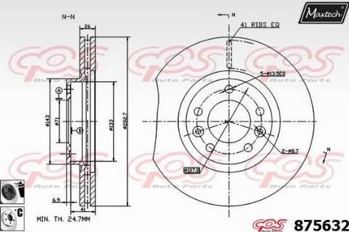 Maxtech 875632.6060 - Гальмівний диск autozip.com.ua