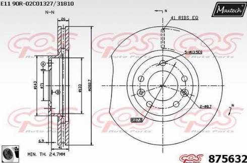 Maxtech 875632.0060 - Гальмівний диск autozip.com.ua