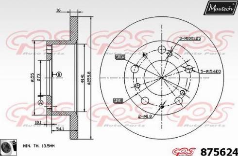 Maxtech 875624.0060 - Гальмівний диск autozip.com.ua