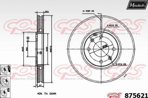 Maxtech 875621.6880 - Гальмівний диск autozip.com.ua