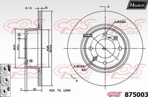 Maxtech 875003.6980 - Гальмівний диск autozip.com.ua