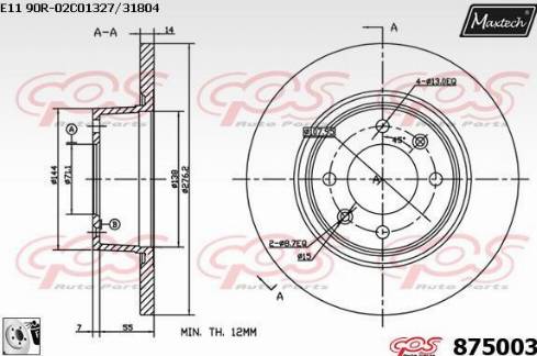 Maxtech 875003.0080 - Гальмівний диск autozip.com.ua