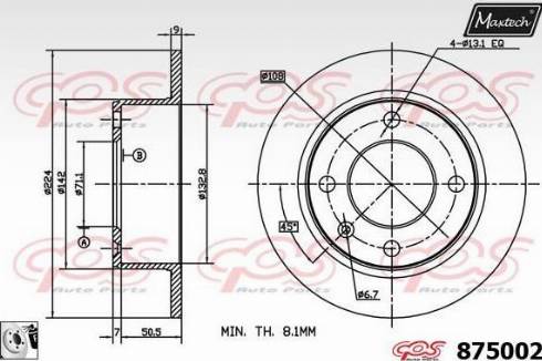 Maxtech 875002.0080 - Гальмівний диск autozip.com.ua