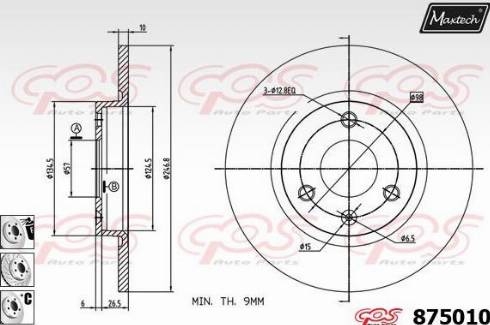 Maxtech 875010.6980 - Гальмівний диск autozip.com.ua