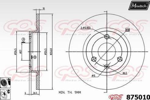 Maxtech 875010.6060 - Гальмівний диск autozip.com.ua