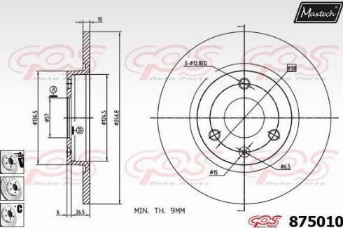 Maxtech 875010.6880 - Гальмівний диск autozip.com.ua