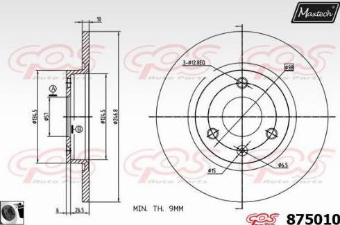 Maxtech 875010.0060 - Гальмівний диск autozip.com.ua