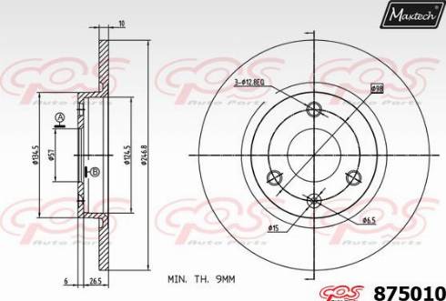 Maxtech 875010.0000 - Гальмівний диск autozip.com.ua