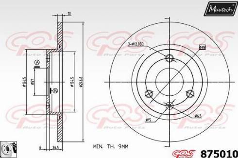 Maxtech 875010.0080 - Гальмівний диск autozip.com.ua