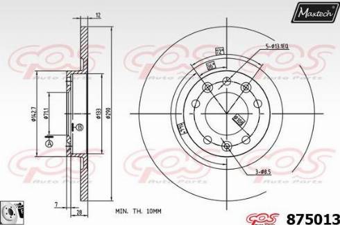 Maxtech 875013.0080 - Гальмівний диск autozip.com.ua