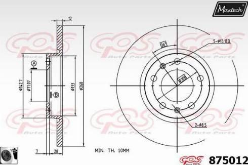 Maxtech 875012.0060 - Гальмівний диск autozip.com.ua