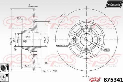 Maxtech 875341.6061 - Гальмівний диск autozip.com.ua