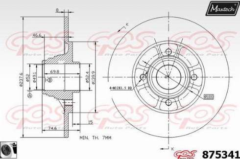 Maxtech 875341.0061 - Гальмівний диск autozip.com.ua