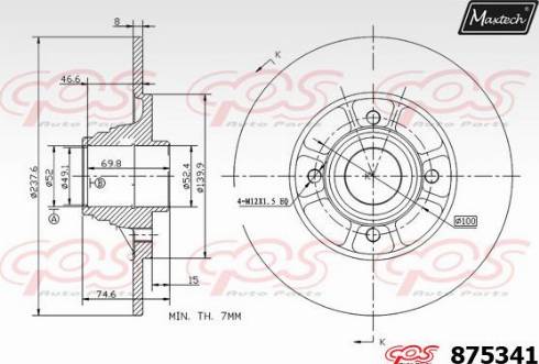 Maxtech 875341.0001 - Гальмівний диск autozip.com.ua