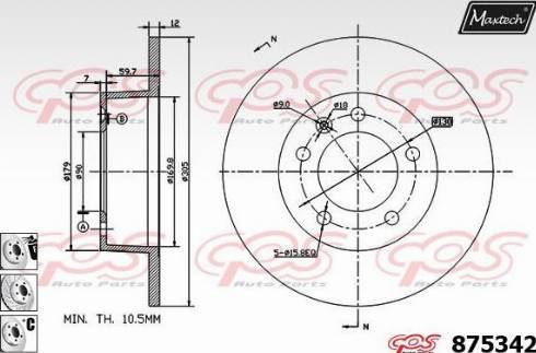 Maxtech 875342.6980 - Гальмівний диск autozip.com.ua