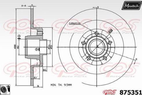 Maxtech 875351.0065 - Гальмівний диск autozip.com.ua