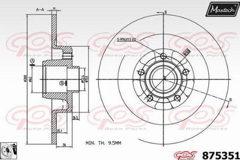 Maxtech 875351.0085 - Гальмівний диск autozip.com.ua