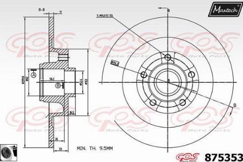 Maxtech 875353.0065 - Гальмівний диск autozip.com.ua