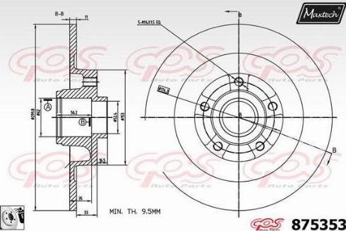 Maxtech 875353.0085 - Гальмівний диск autozip.com.ua