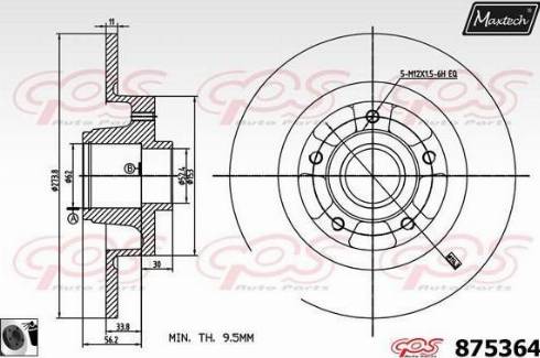 Maxtech 875364.0065 - Гальмівний диск autozip.com.ua