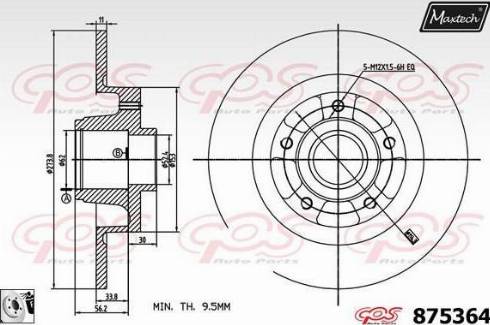 Maxtech 875364.0085 - Гальмівний диск autozip.com.ua