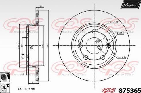 Maxtech 875365.6060 - Гальмівний диск autozip.com.ua