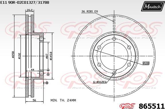 Maxtech 875366 - Гальмівний диск autozip.com.ua