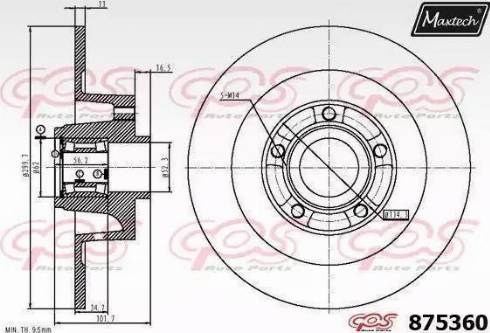 Maxtech 875360.6065 - Гальмівний диск autozip.com.ua