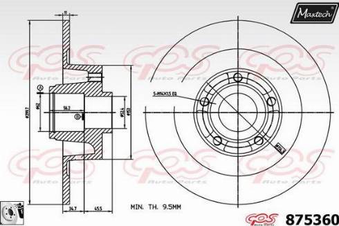 Maxtech 875360.0085 - Гальмівний диск autozip.com.ua