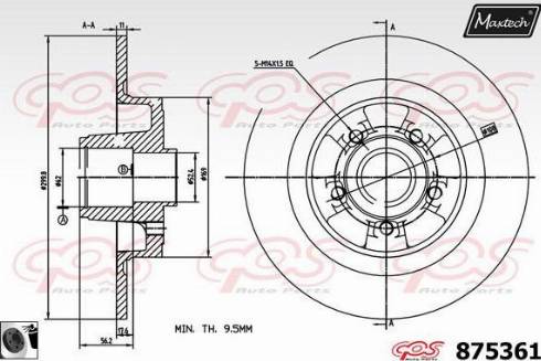 Maxtech 875361.0065 - Гальмівний диск autozip.com.ua