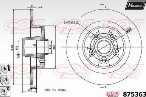 Maxtech 875363.6885 - Гальмівний диск autozip.com.ua