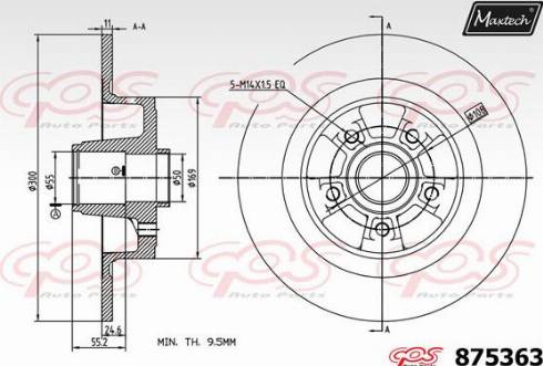 Maxtech 875363.0005 - Гальмівний диск autozip.com.ua