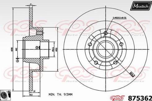 Maxtech 875362.0065 - Гальмівний диск autozip.com.ua