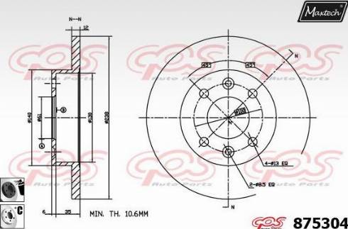 Maxtech 875304.6060 - Гальмівний диск autozip.com.ua