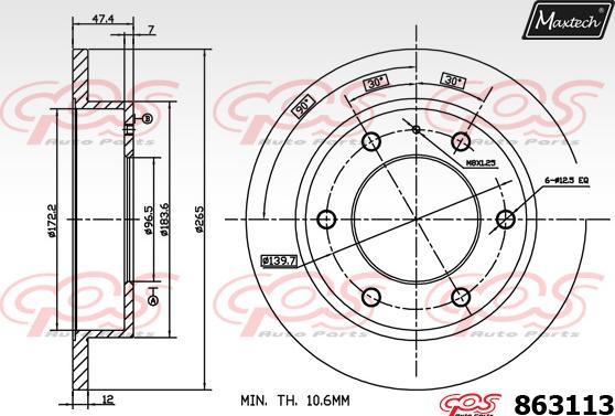 Maxtech 875304 - Гальмівний диск autozip.com.ua