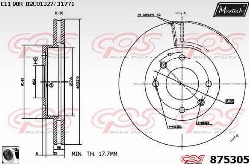 Maxtech 875305.0060 - Гальмівний диск autozip.com.ua