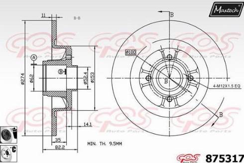 Maxtech 875317.6061 - Гальмівний диск autozip.com.ua