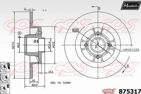 Maxtech 875317.6881 - Гальмівний диск autozip.com.ua