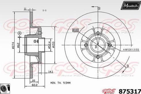 Maxtech 875317.0061 - Гальмівний диск autozip.com.ua