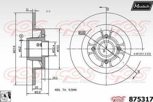 Maxtech 875317.0081 - Гальмівний диск autozip.com.ua