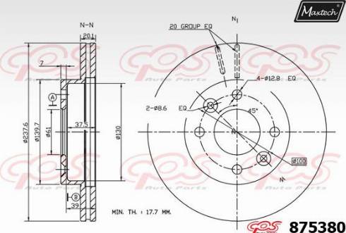 Maxtech 875380.0000 - Гальмівний диск autozip.com.ua