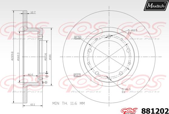 Maxtech 875380 - Гальмівний диск autozip.com.ua