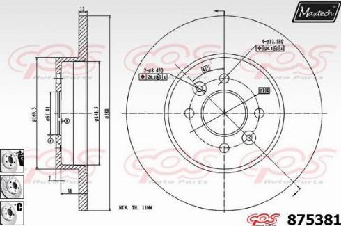 Maxtech 875381.6880 - Гальмівний диск autozip.com.ua