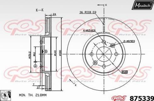 Maxtech 875339.0080 - Гальмівний диск autozip.com.ua