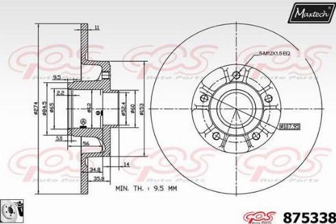 Maxtech 875338.0085 - Гальмівний диск autozip.com.ua