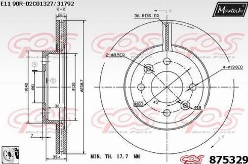 Maxtech 875329.0080 - Гальмівний диск autozip.com.ua