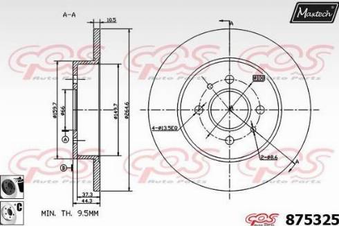 Maxtech 875325.6060 - Гальмівний диск autozip.com.ua