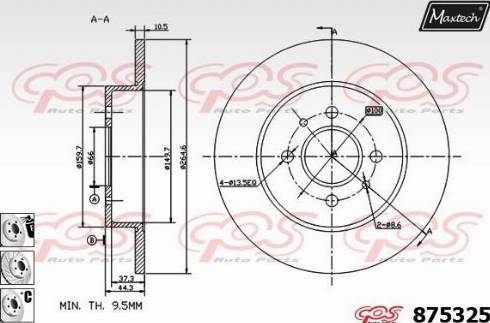 Maxtech 875325.6880 - Гальмівний диск autozip.com.ua